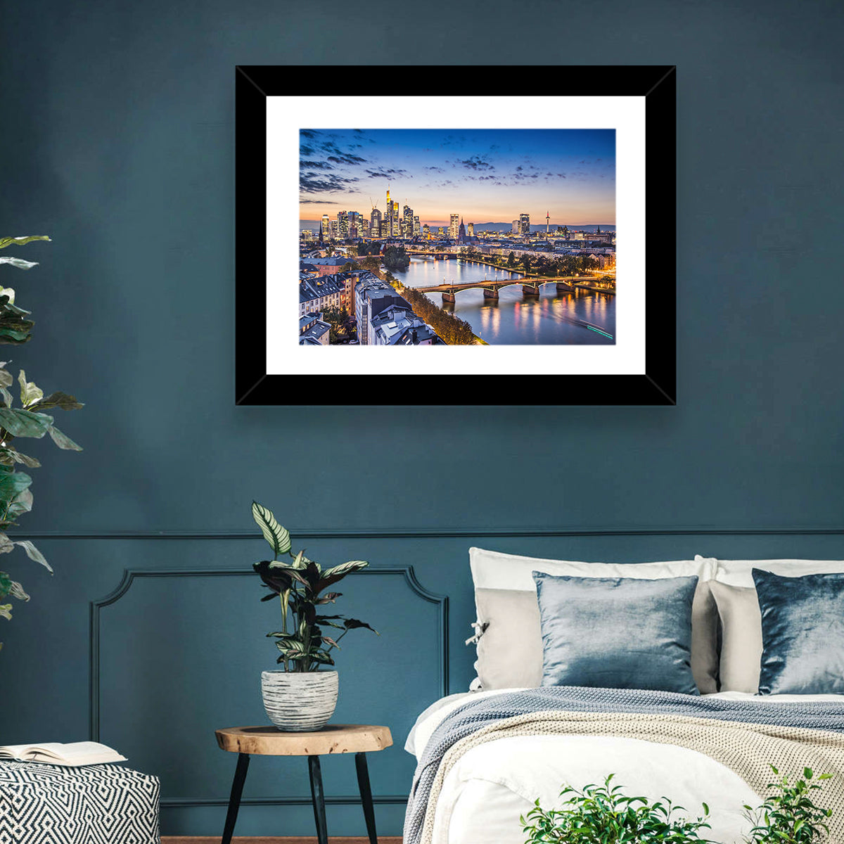 Frankfurt Twilight Skyline Wall Art