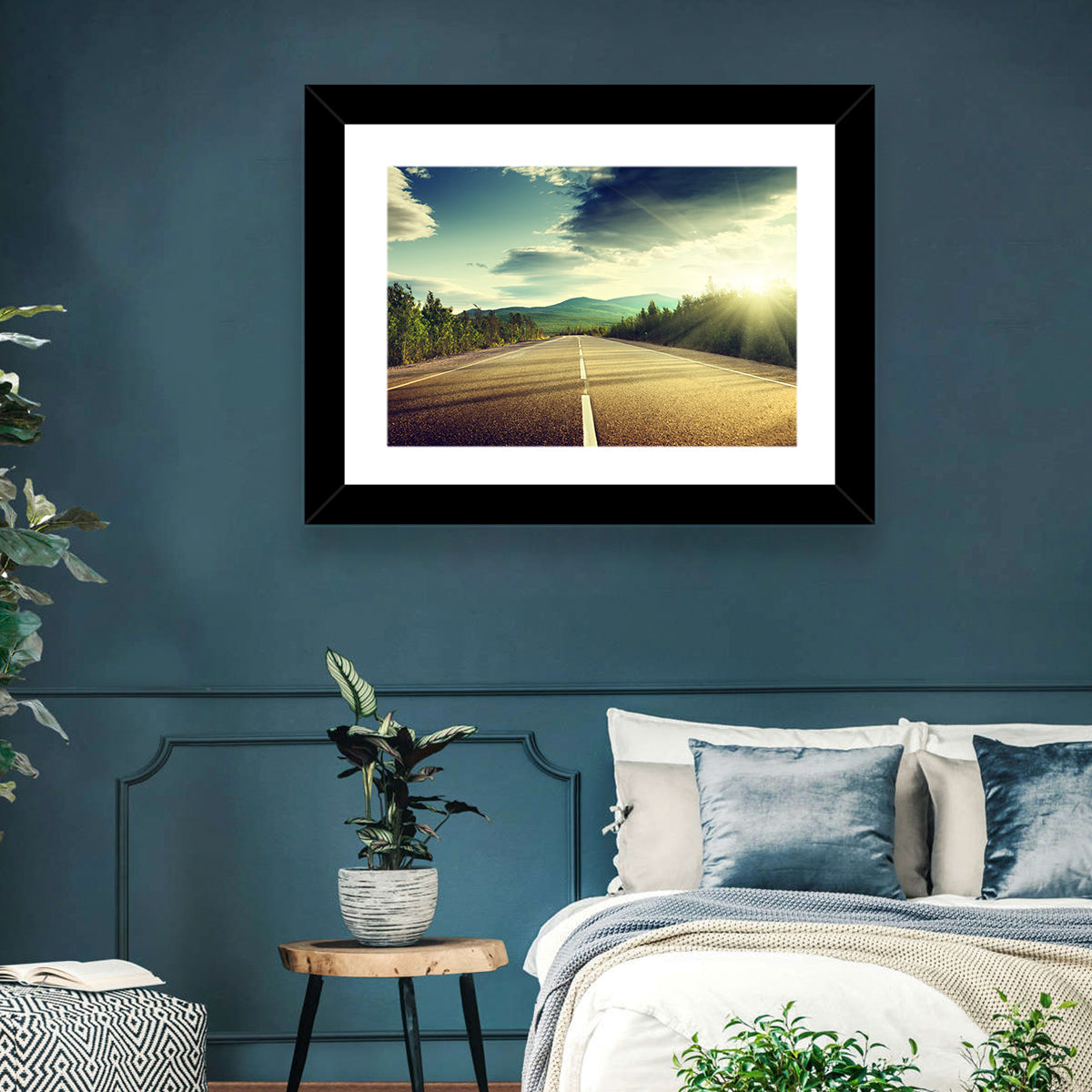Sunlit Asphalt Road Wall Art