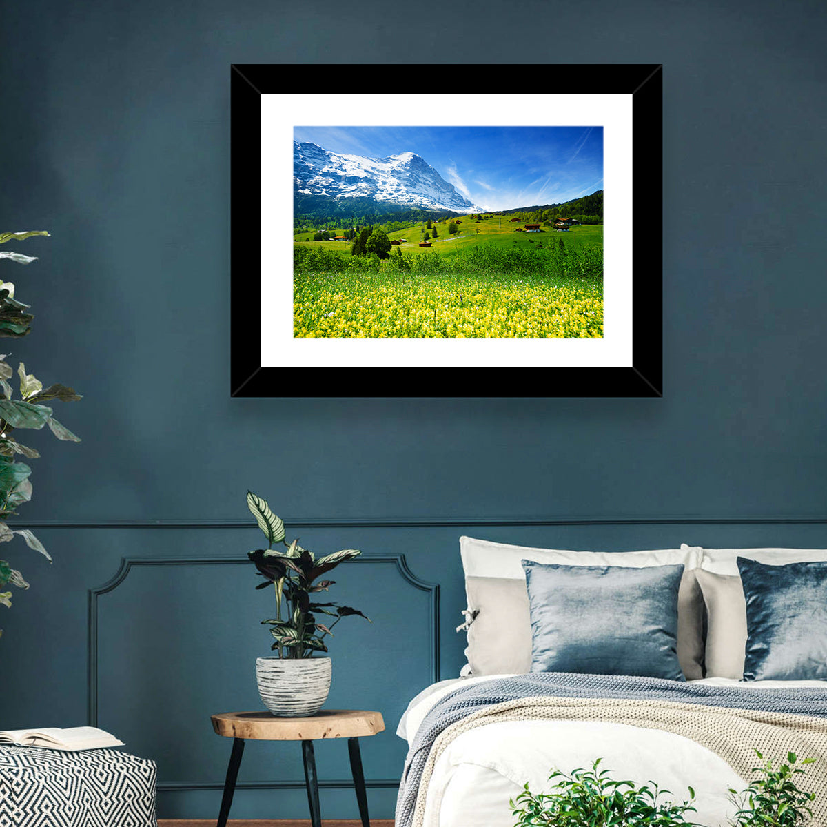 Alpine Wildflower Meadow Wall Art in a room, landscape