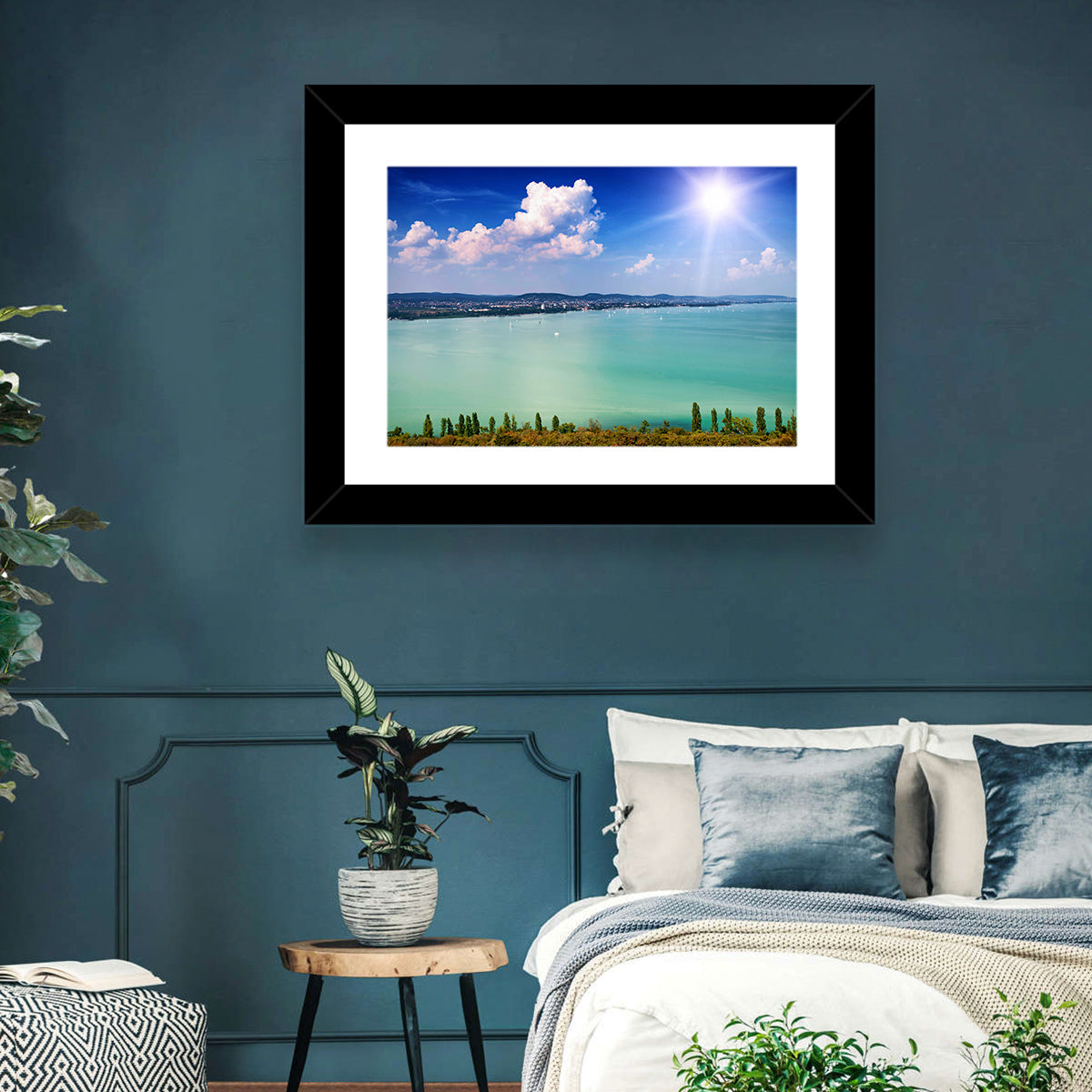 Tihany View Lake Balaton Wall Art in a room, landscape