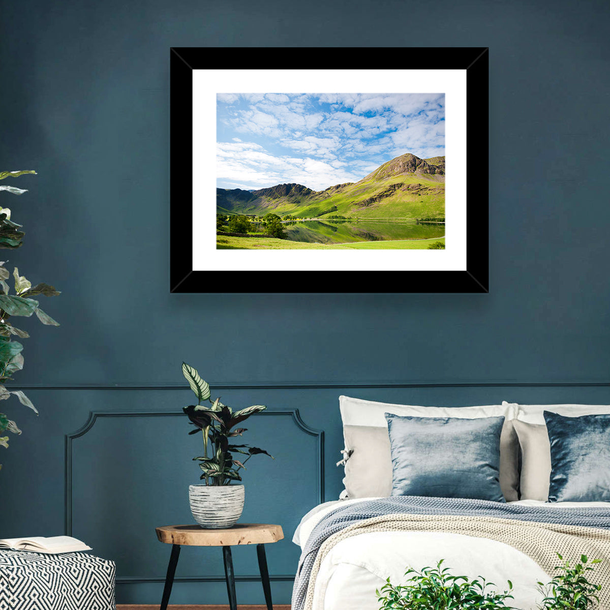 Haystacks Reflection at Buttermere Wall Art in a room, landscape