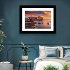 Shipwreck at Sunset Wall Art
