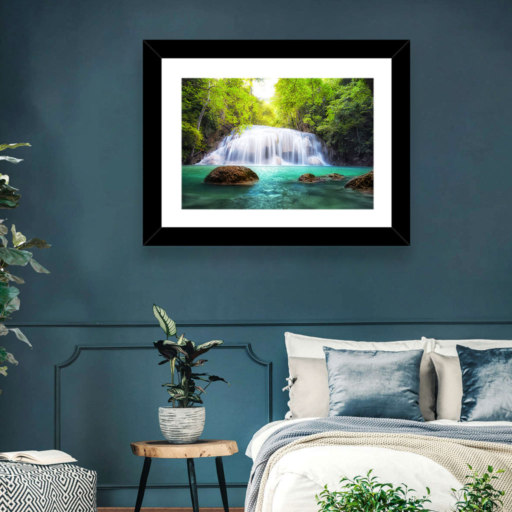 Erawan Falls Turquoise Waterfall Wall Art
