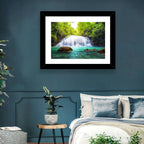 Erawan Falls Turquoise Waterfall Wall Art