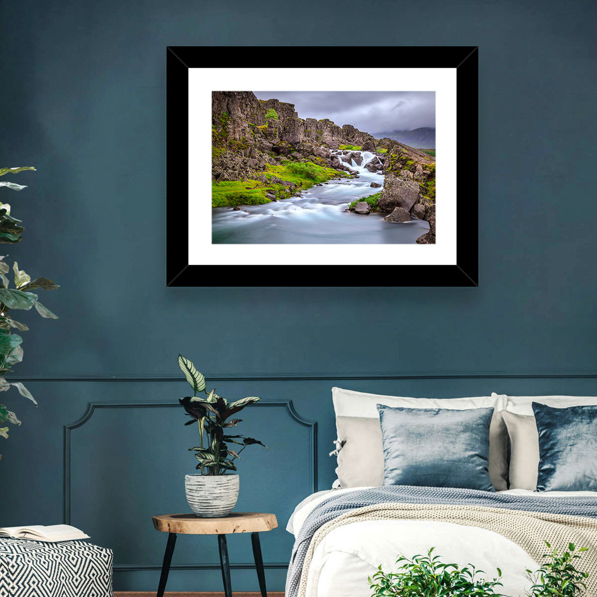Öxarárfoss Stream, Þingvellir Wall Art in a room, landscape
