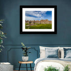 Badlands Meadow and Rock Formations Wall Art