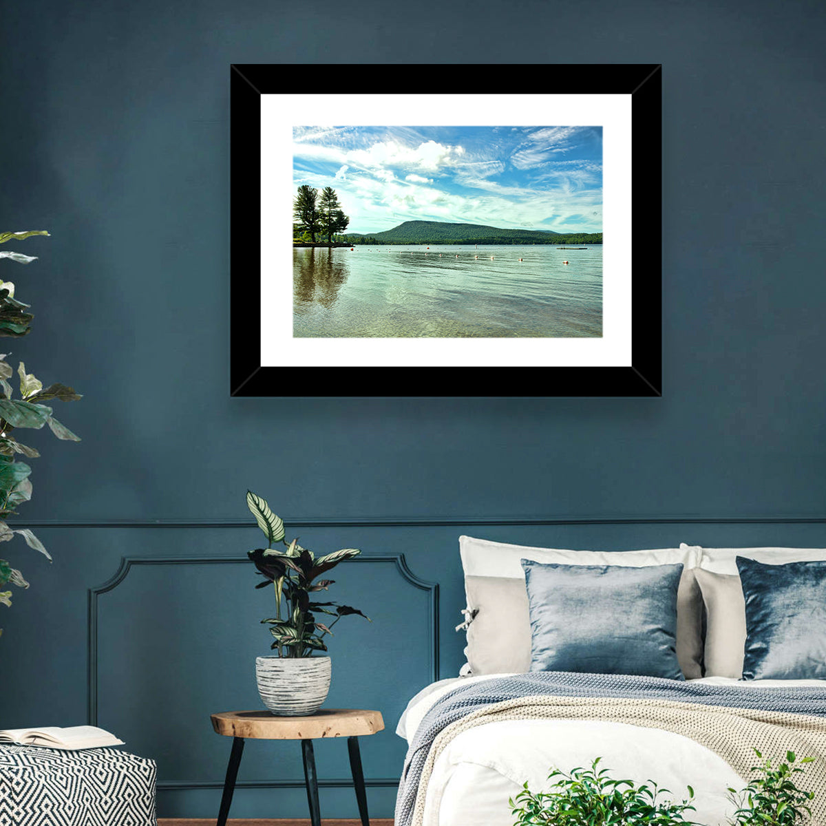 Lake Pleasant Reflections Wall Art in a room, landscape