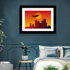 Tri Jet Sunset Skyline Wall Art