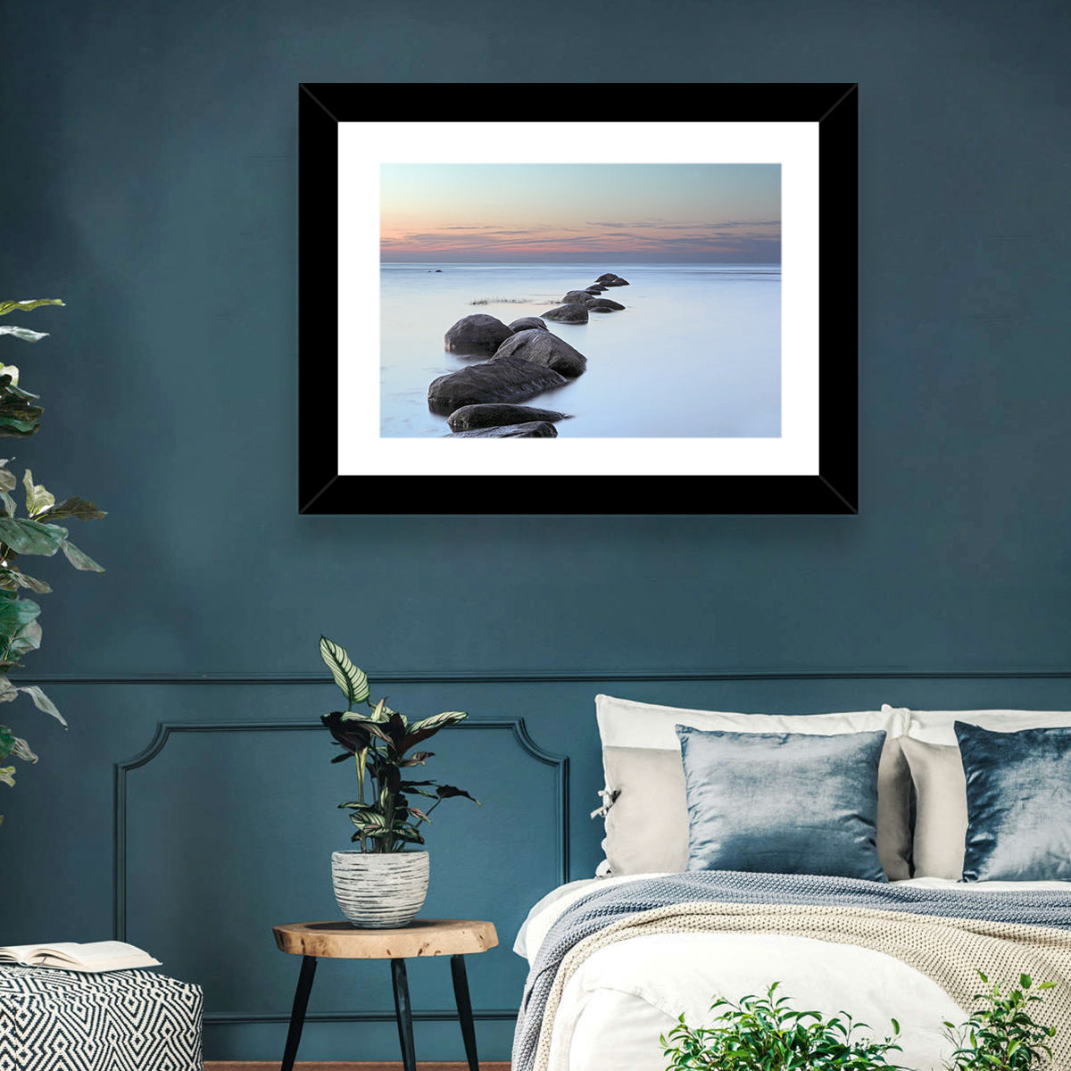 Baltic Sea Stones Wall Art in a room, landscape
