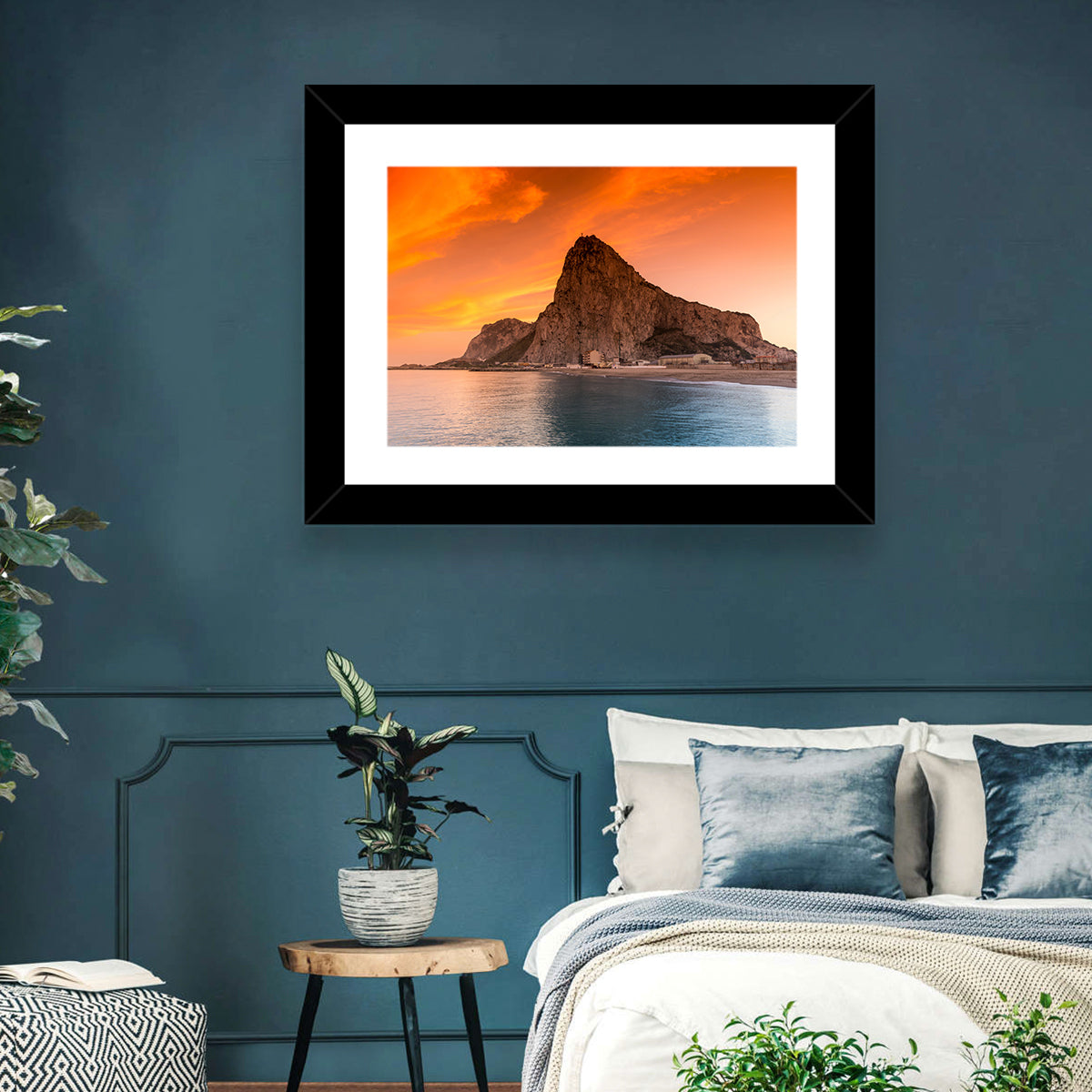 Rock of Gibraltar at Sunset Wall Art in a room, landscape