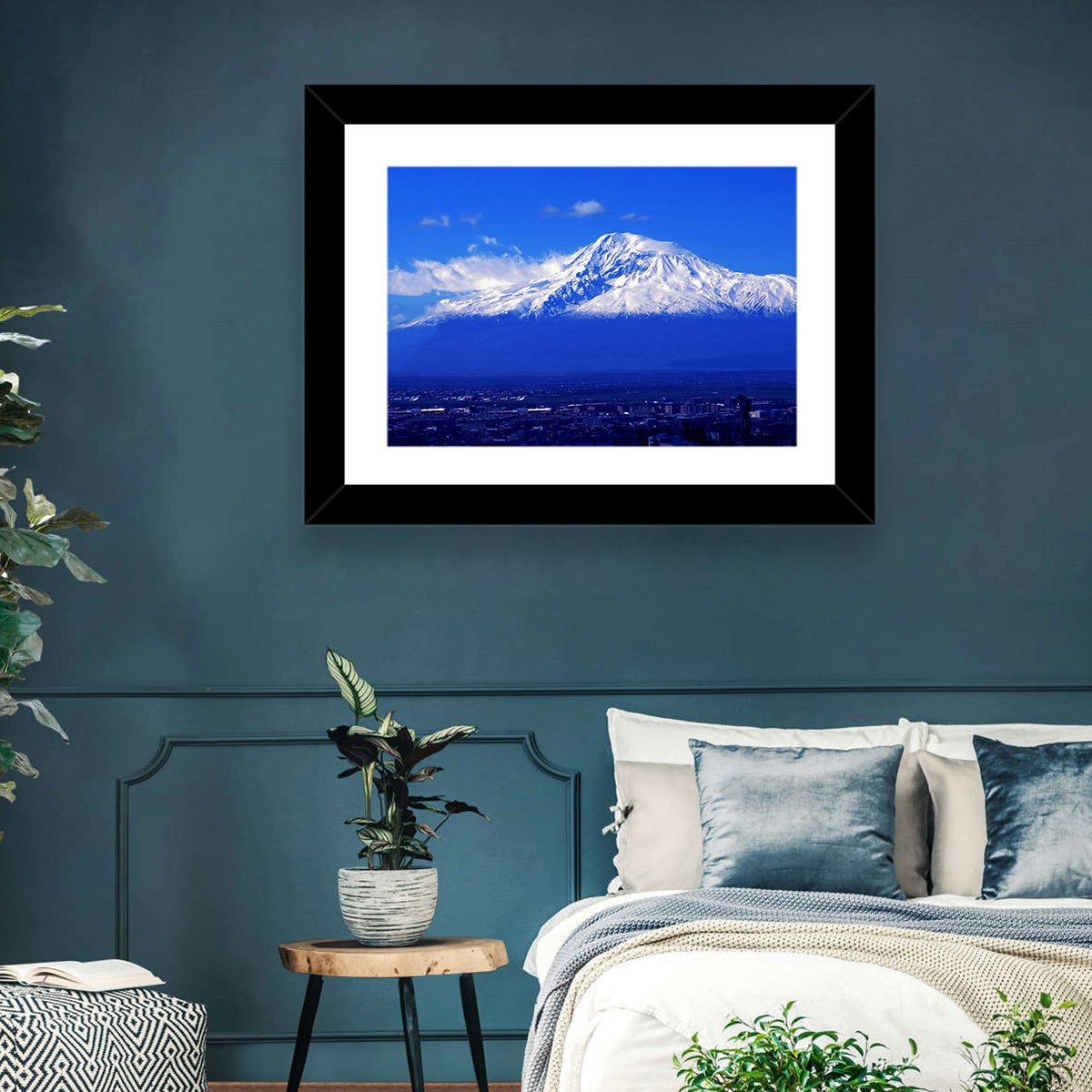 Mount Ararat Over Yerevan Wall Art in a room, landscape