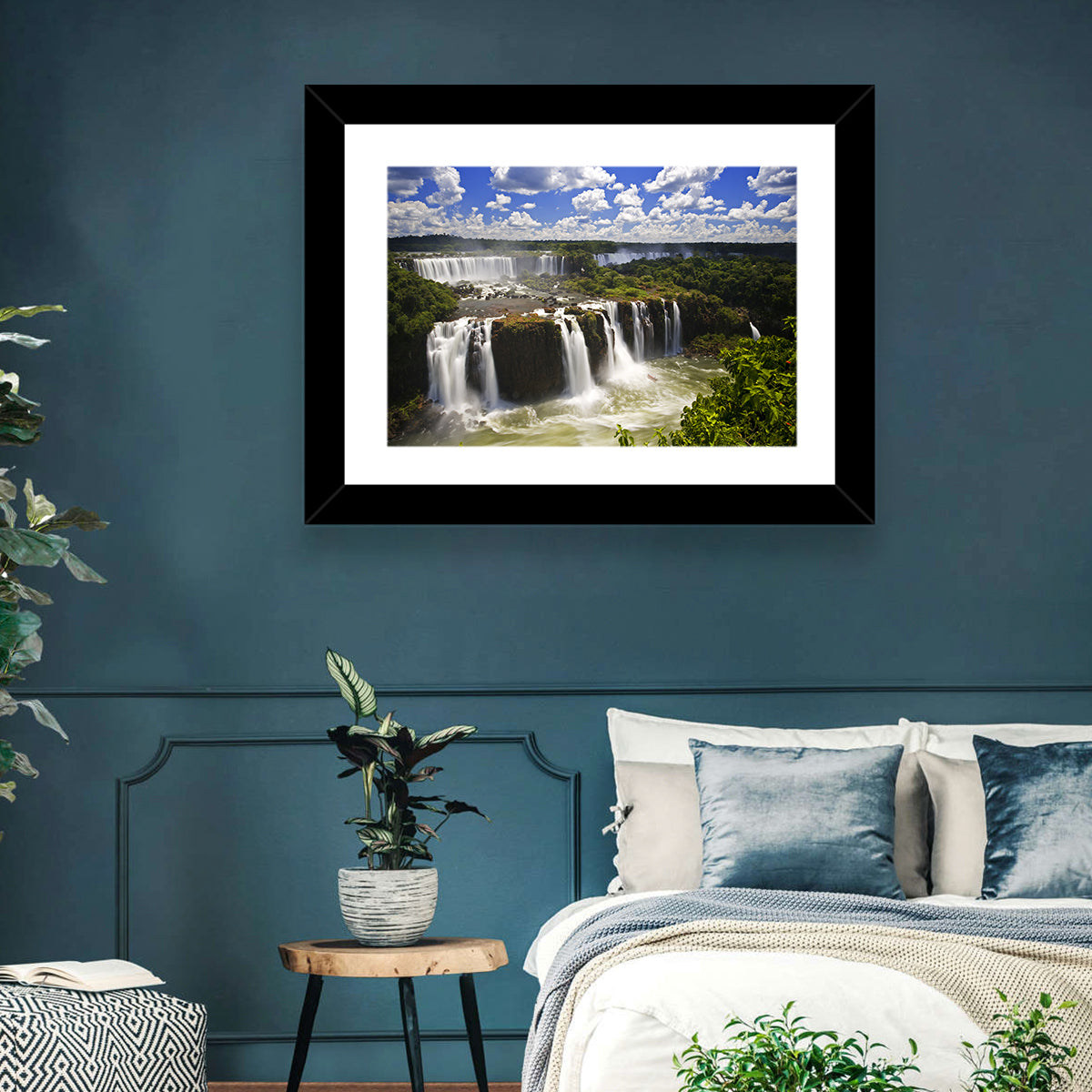 Iguazu Falls River View Wall Art in a room, landscape