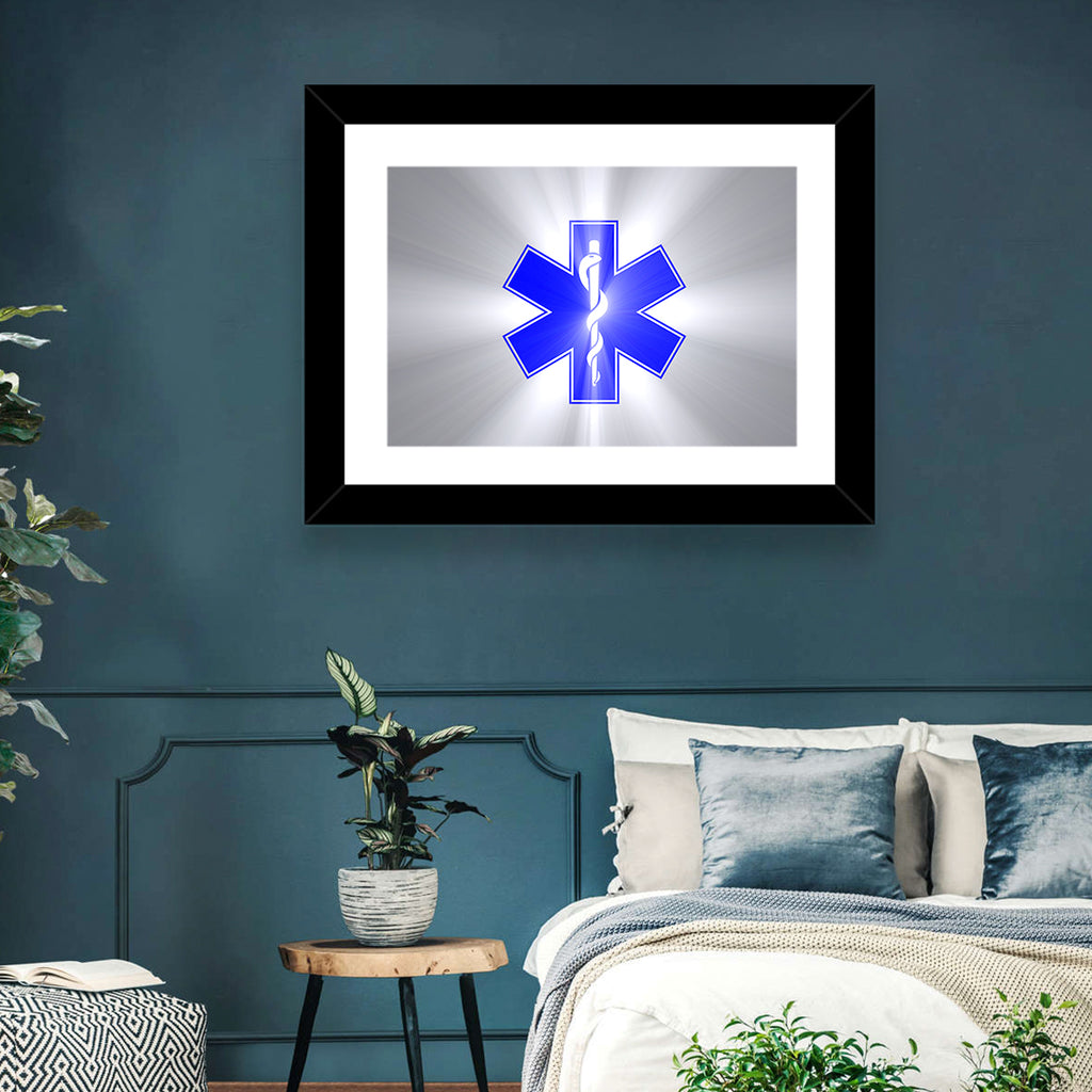 Star of Life with Rod of Asclepius Wall Art