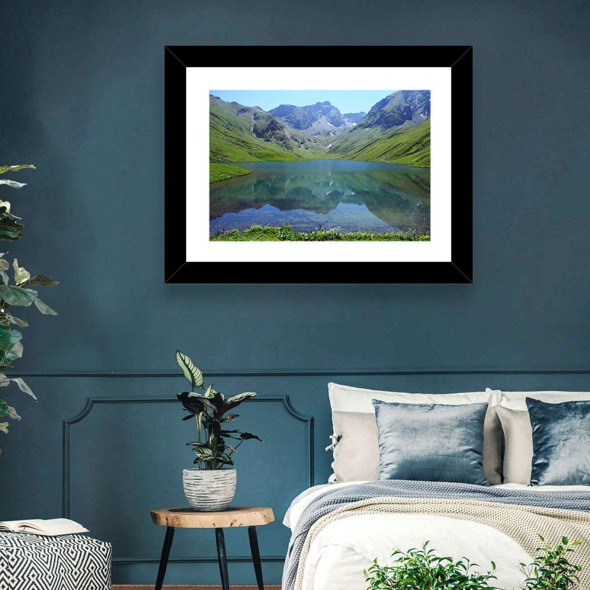 Urup Lake Reflection Wall Art in a room, landscape