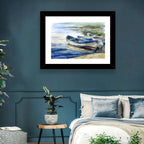 Watercolor Rowboats by the Shore Wall Art