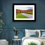Curving Road Through Autumn Meadow Wall Art