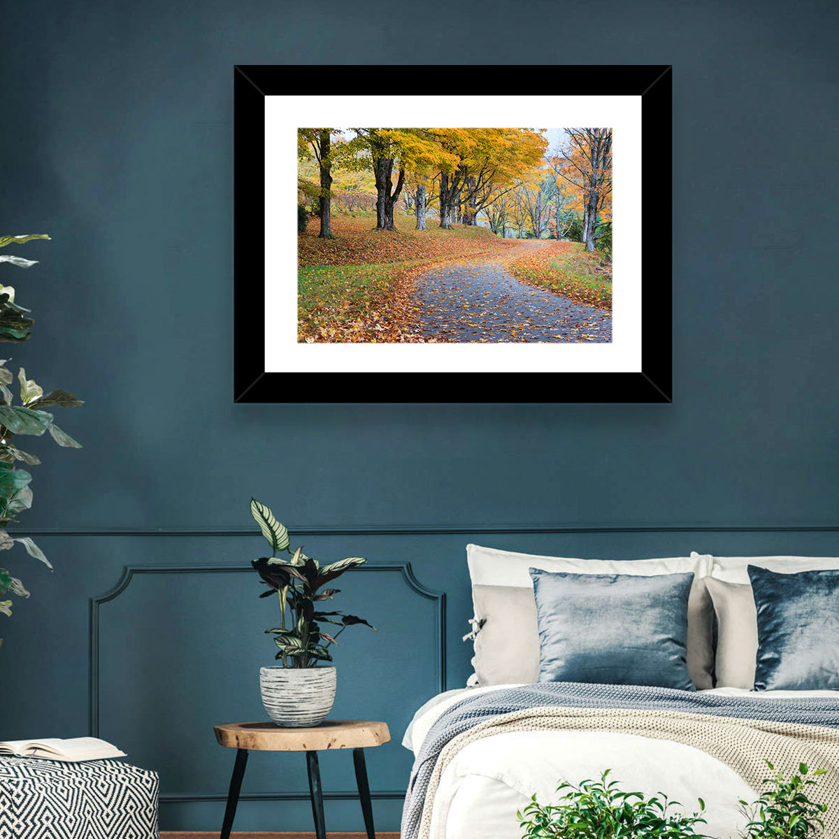 Autumn Leaves on Road Wall Art