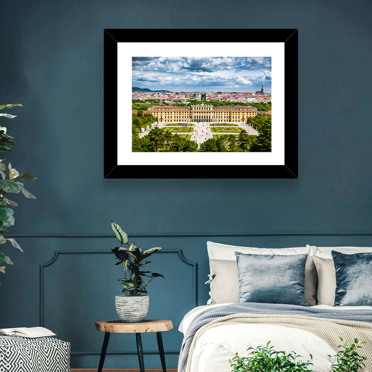 Schönbrunn Palace and Great Parterre Gardens Wall Art in a room, landscape