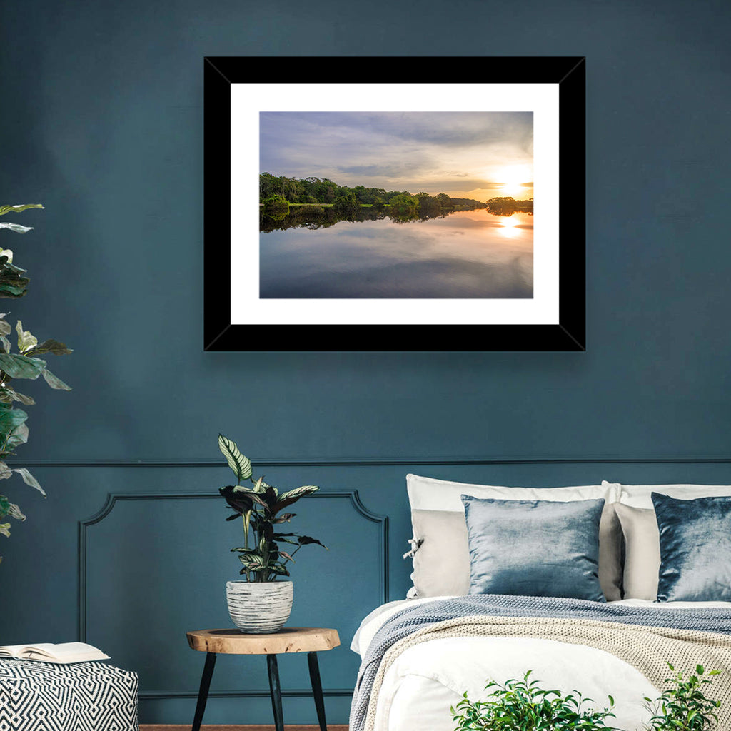 Amazon River Sunset Reflection Wall Art