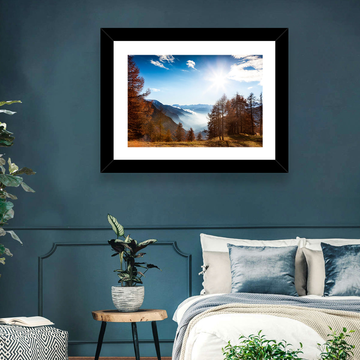 Val D Aosta Valley Morning Light Wall Art in a room, landscape