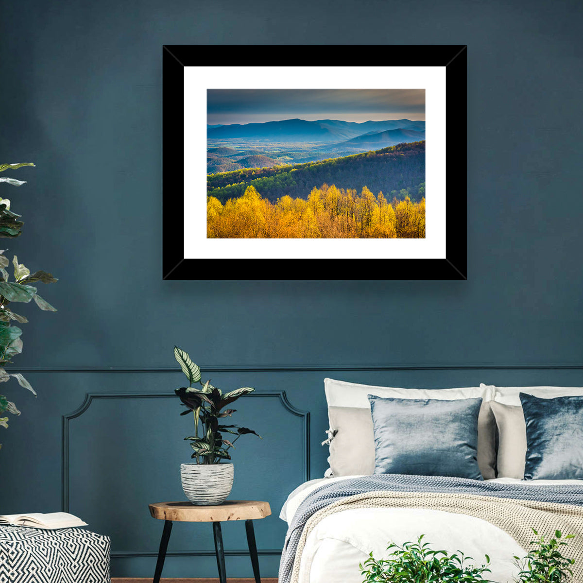 Shenandoah Golden Hour Ridge Wall Art in a room, landscape