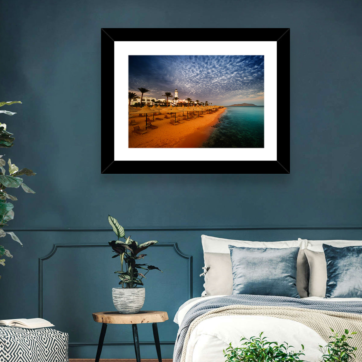 Sharm El Sheikh Beach at Dusk Wall Art in a room, landscape