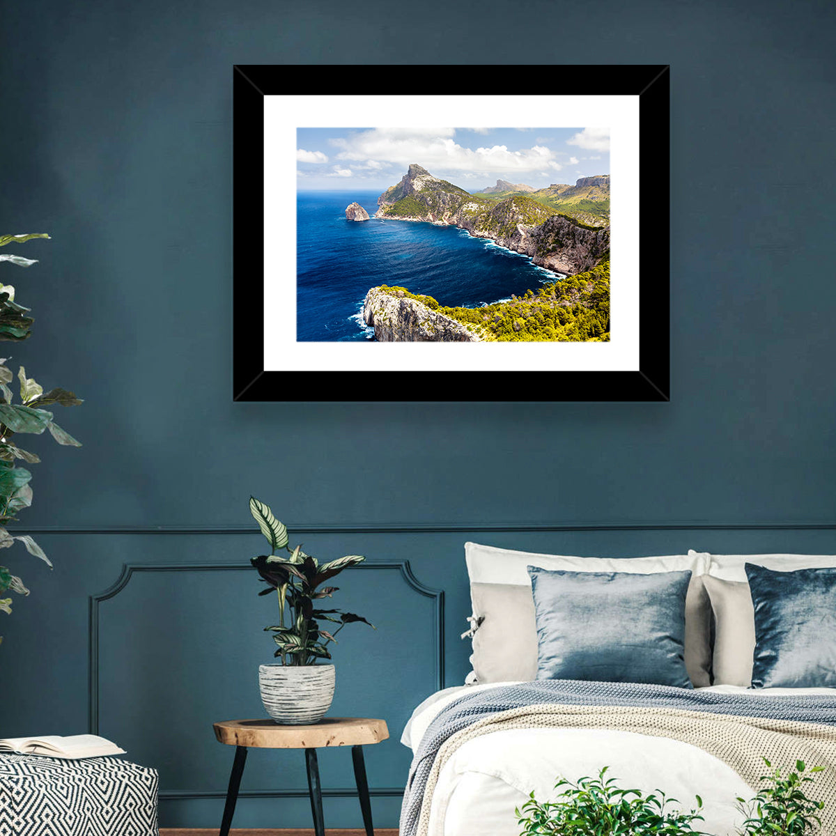 Cap De Formentor Cliffs Wall Art in a room, landscape