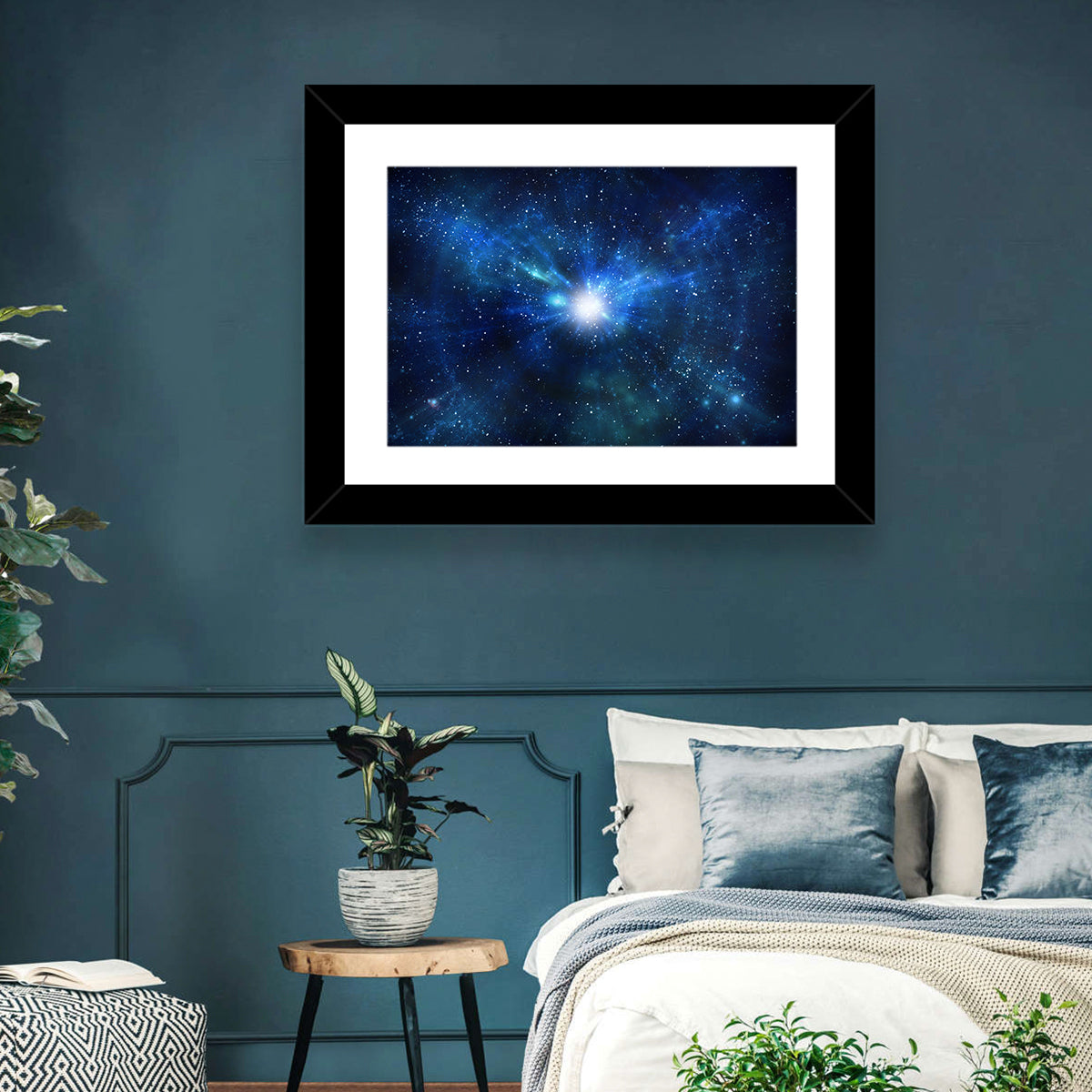 Lightspeed Galaxy Burst Wall Art in a room, landscape