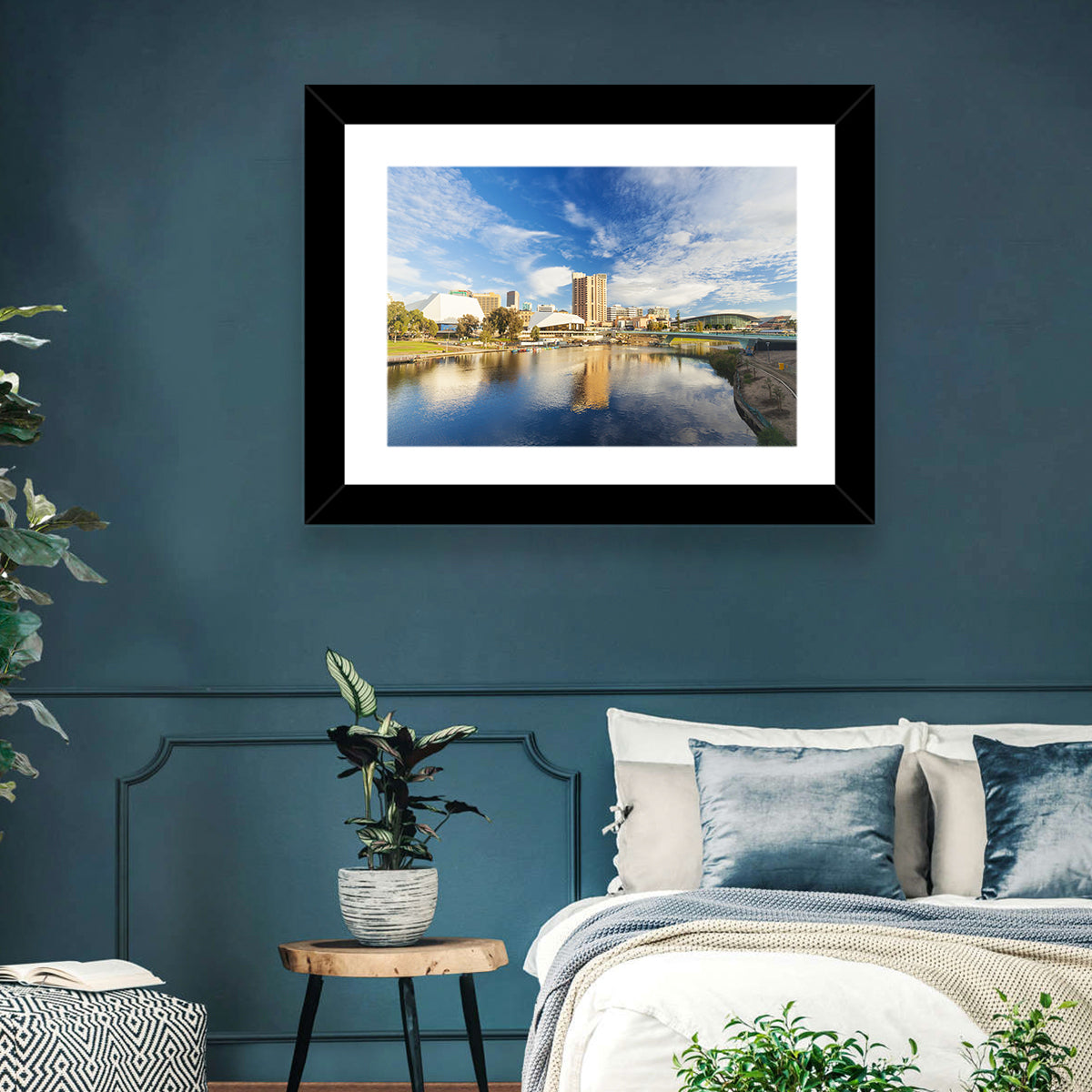 Adelaide River Torrens Skyline Wall Art in a room, landscape