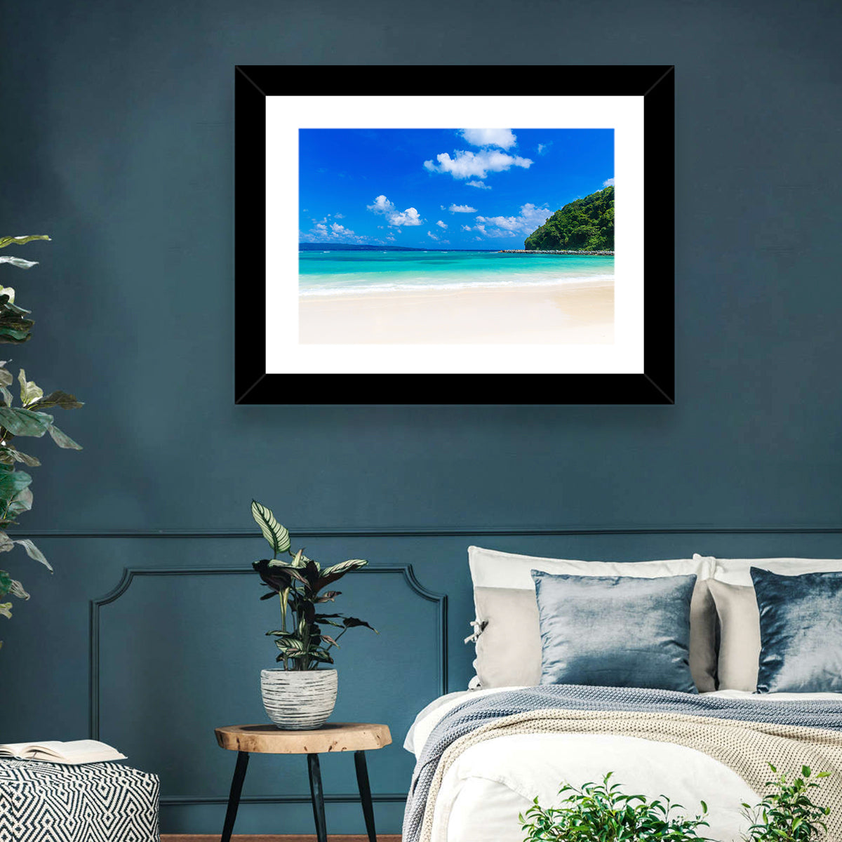 Turquoise Tropical Beach Scene Wall Art
