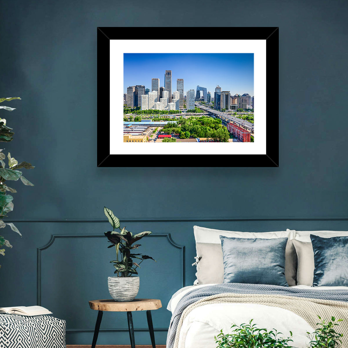 Beijing Cctv Headquarters Skyline Wall Art in a room, landscape