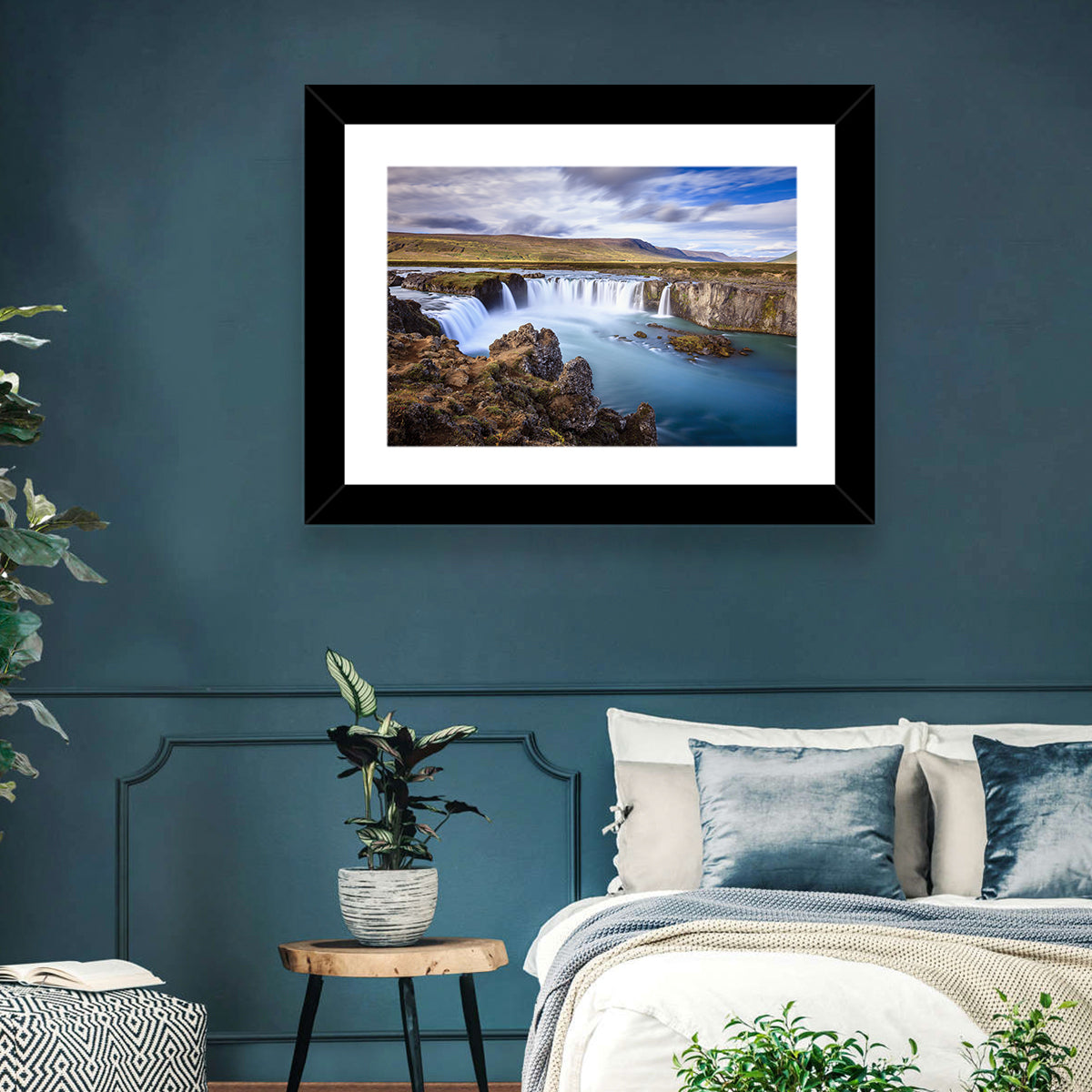 Goðafoss Waterfall, Iceland Wall Art in a room, landscape