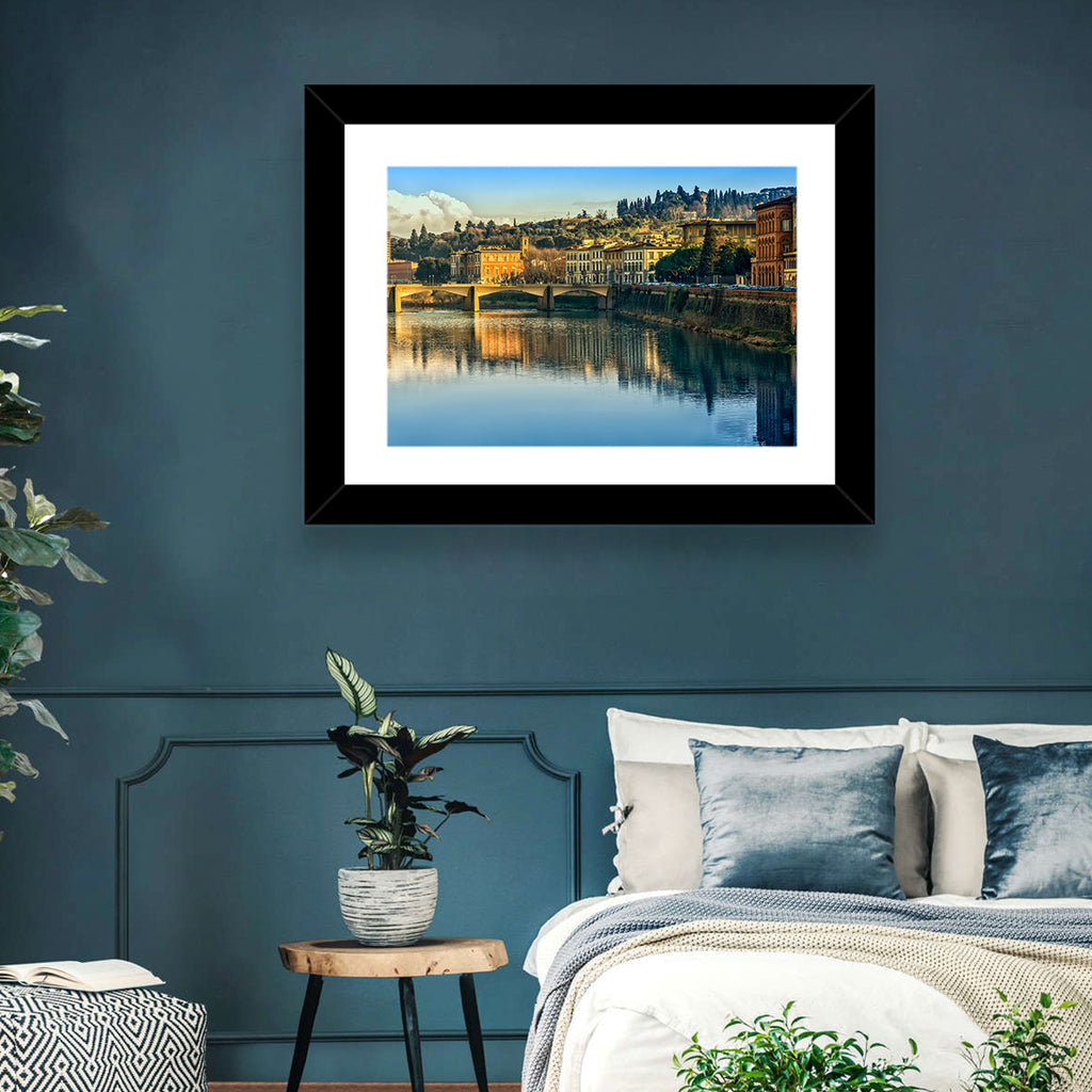 Golden Hour Florence Over the Arno River Wall Art