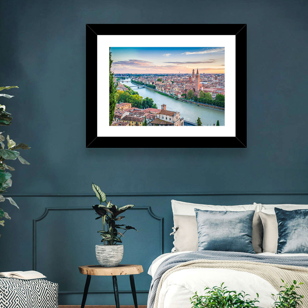 Verona Riverbend at Golden Hour Wall Art