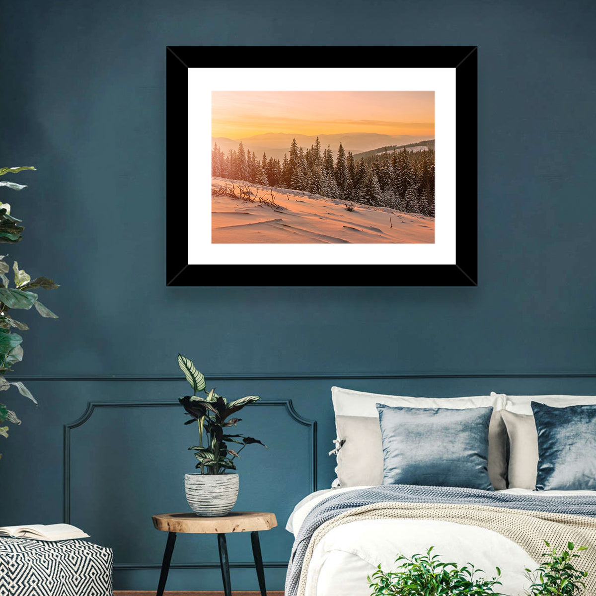 Hoverla Snowfield at Sunset Wall Art in a room, landscape