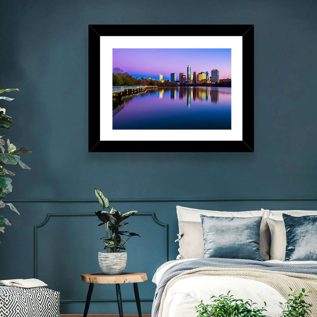 Austin Skyline Reflection at Twilight Wall Art