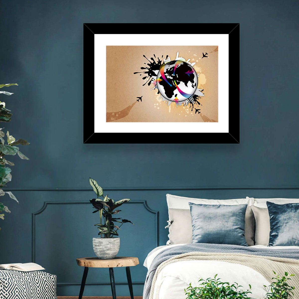 Global Travel Concept Wall Art in a room, landscape