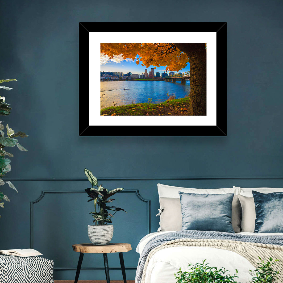 Willamette River at Golden Hour Wall Art in a room, landscape