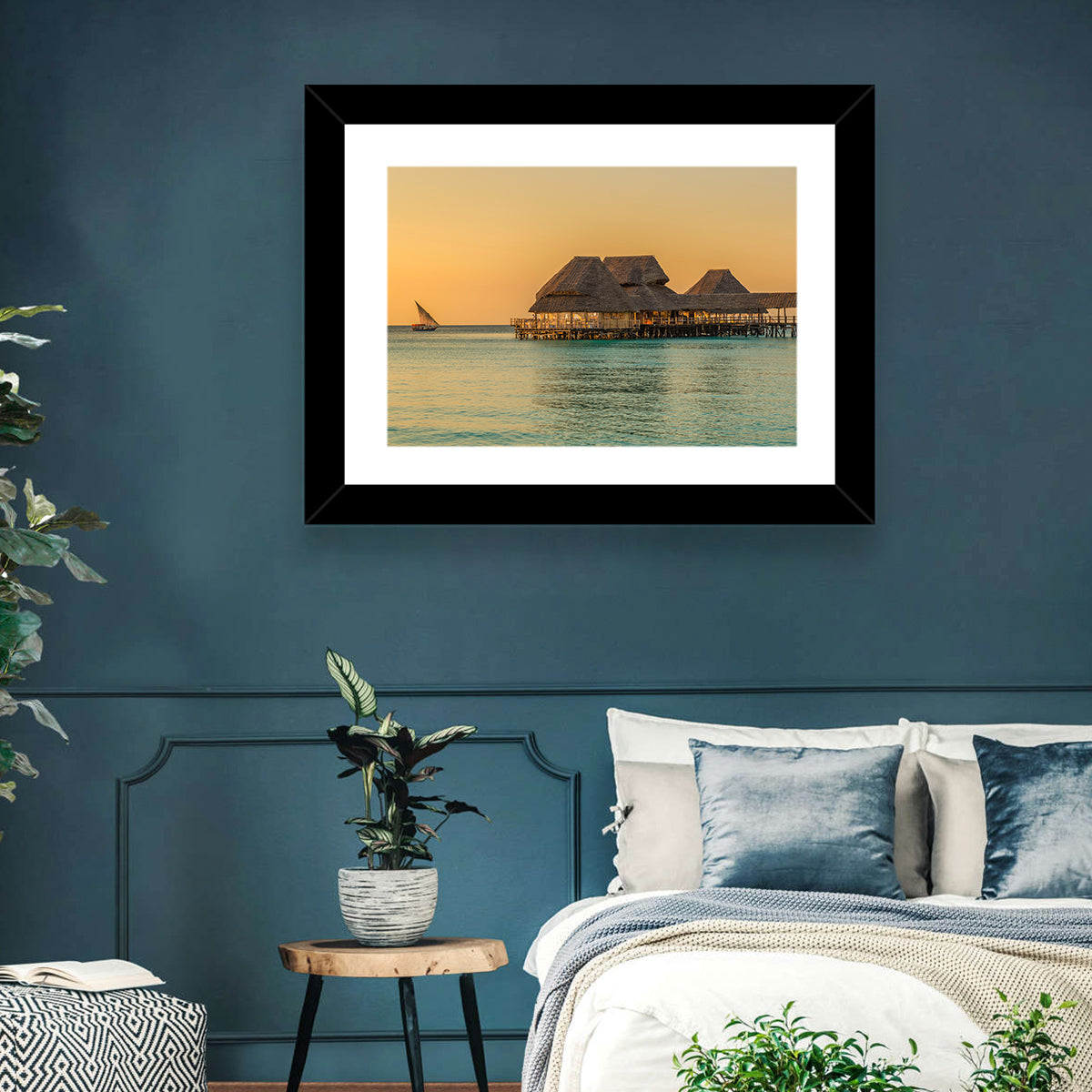 The Rock Restaurant Sunset Wall Art in a room, landscape