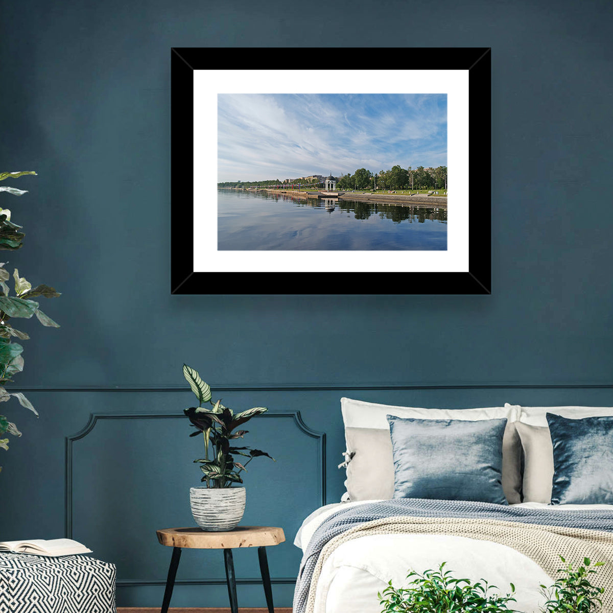 Lake Onega Promenade with Gazebo Wall Art in a room, landscape