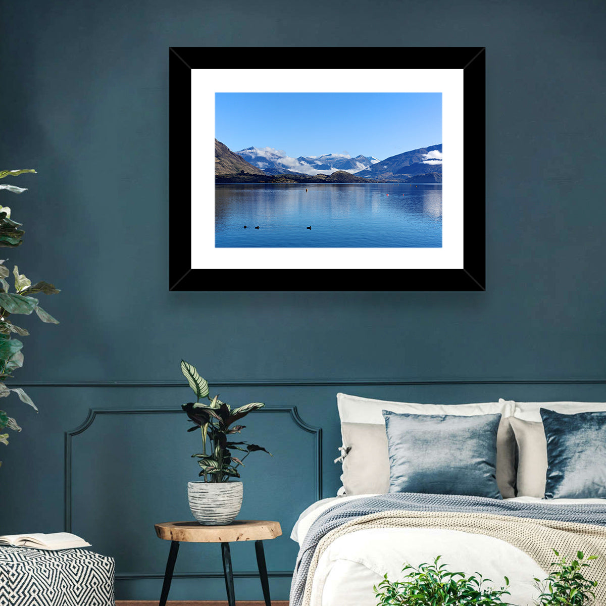 Lake Wanaka Reflections Wall Art in a room, landscape