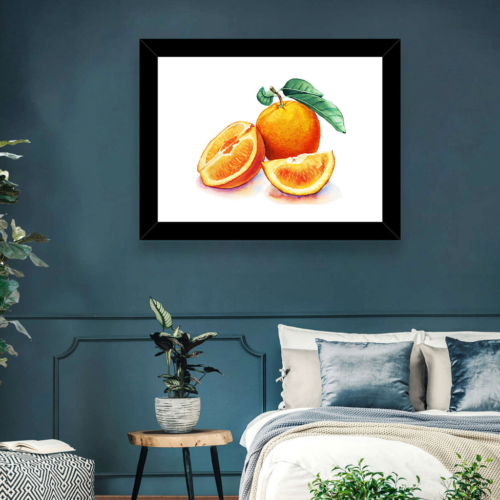Watercolor Orange Still Life Wall Art
