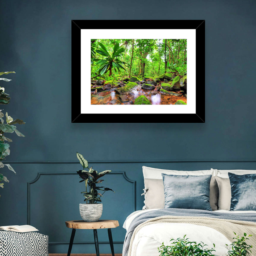 Mossy Rainforest Stream Wall Art