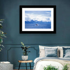Humpback Whale with Snow Capped Mountains Wall Art