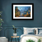 Victorian London Cobblestone Street Wall Art