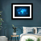 Binary Grid World Map Wall Art