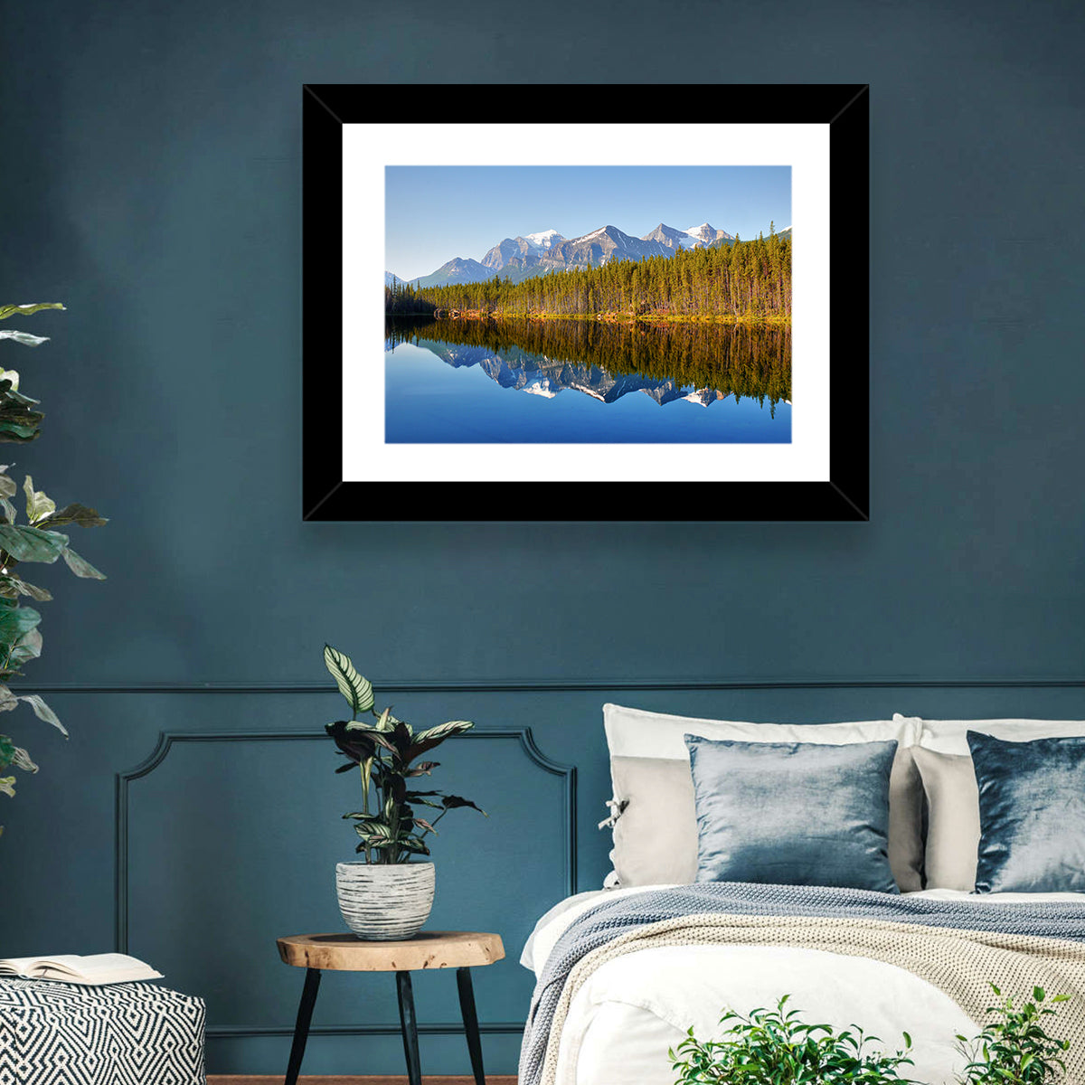 Herbert Lake Reflection Wall Art in a room, landscape