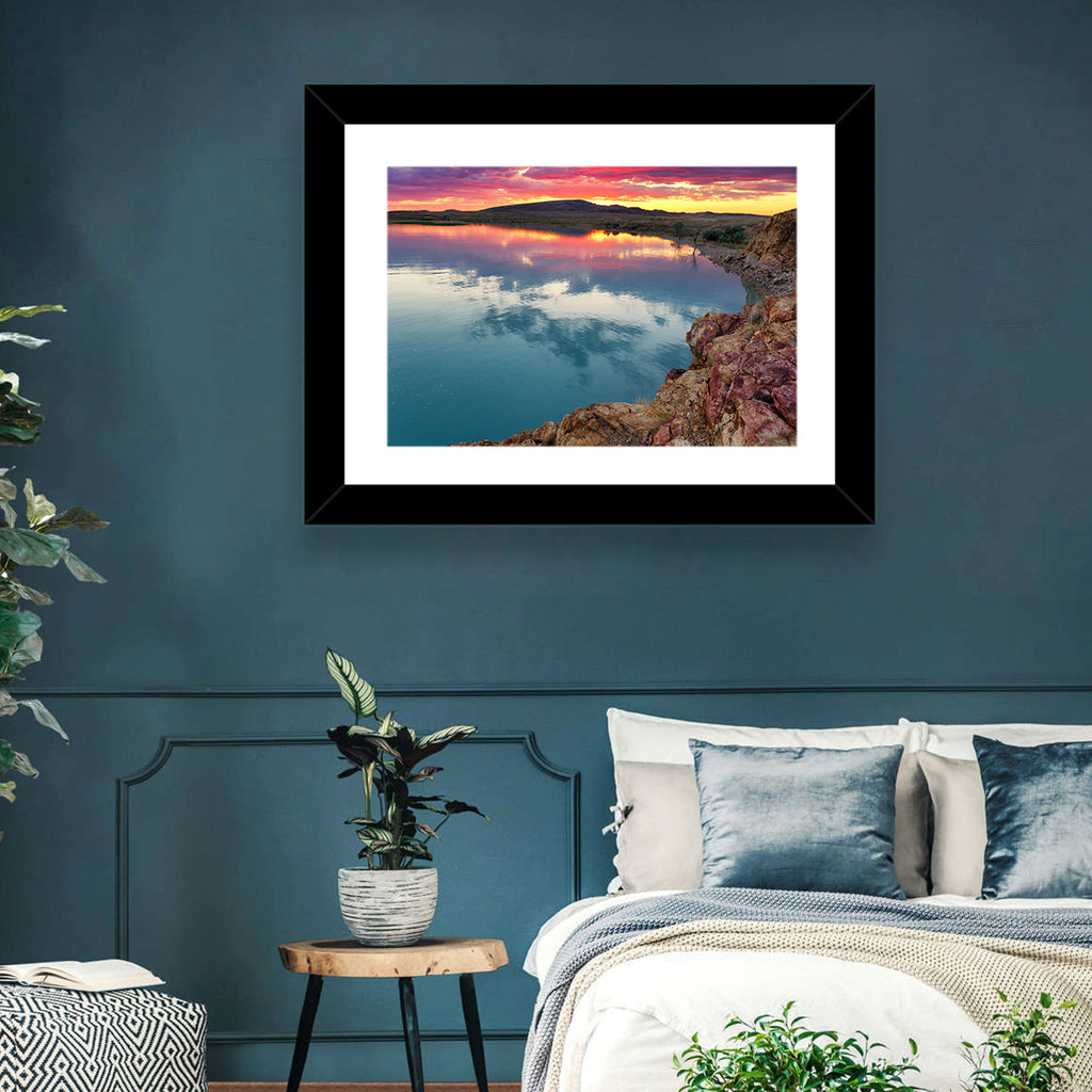 Lake Balkhash Sunset Reflection Wall Art
