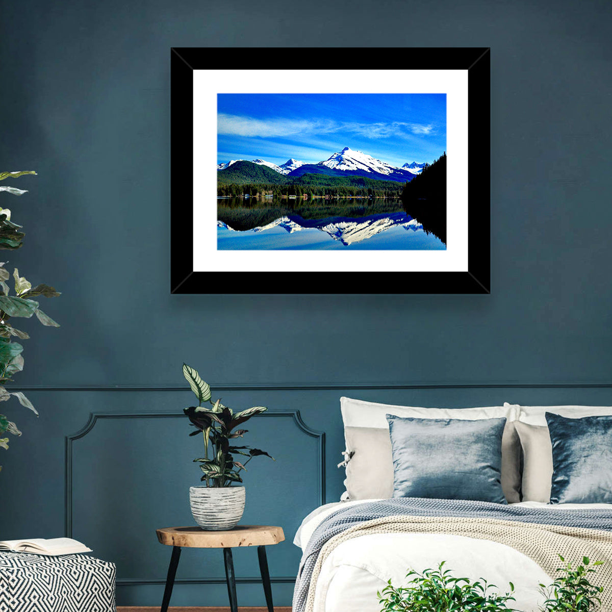 Juneau Mountains Reflection Wall Art in a room, landscape