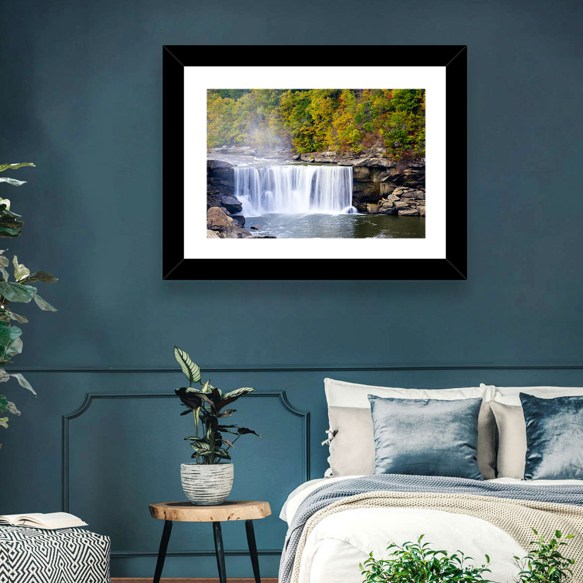 Cumberland Falls Long Exposure Wall Art in a room, landscape